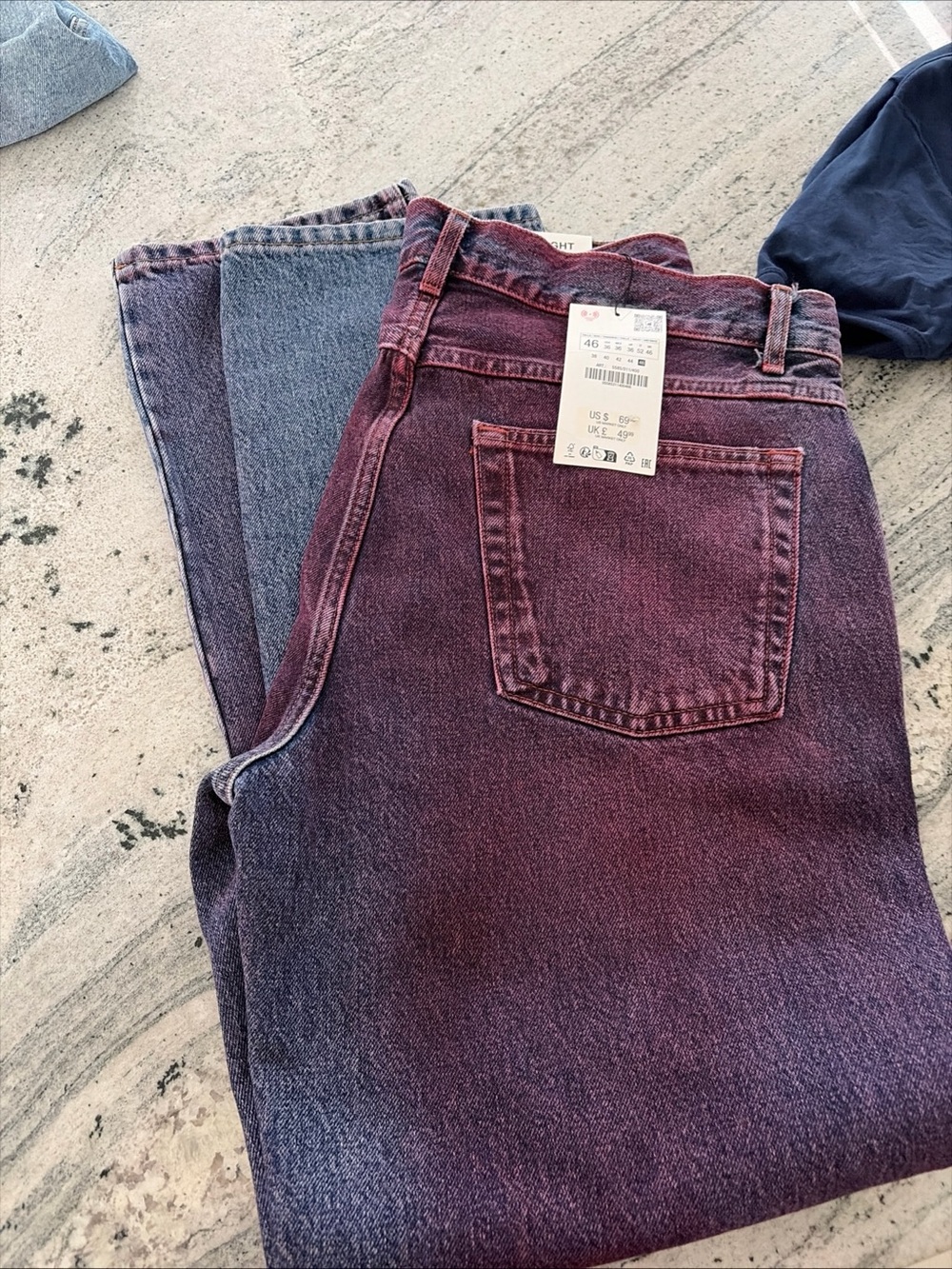 Zara Men's Purple to Indigo Ombre Relaxed Jeans